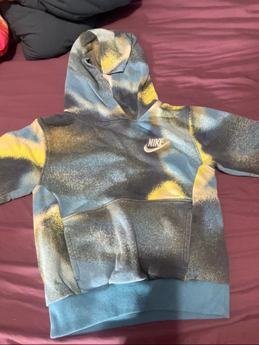 Nike Youth Blue, Yellow & Black Tie-Dye Hoodie